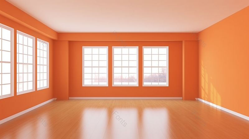 空间感轻木地板的空房间内部,高清,摄影图,摄影图片,图片大全,摄影图免费下载